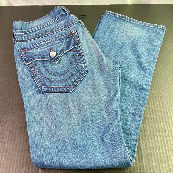 True Religion Classic Blue Jeans Ricky Straight Leg Size 32 - Picture 3 of 15